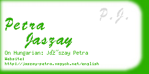 petra jaszay business card